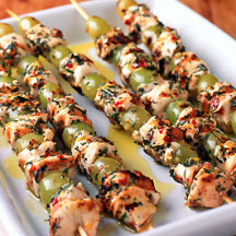 Mediterranean Chicken and Grape Skewers