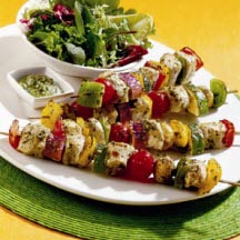 Pesto Chicken & Vegetable Kebabs