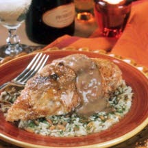 Roast Breast of Chicken with Mushroom Duxelles and Herb Butter