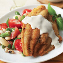 Fried Catfish with Tomato-Field Pea Salad