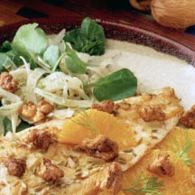 Orange Trout Salad with Spiced California Walnuts