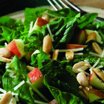 Spinach Salad with Smokey Peanuts and Tangy Honey Mustard Dressing