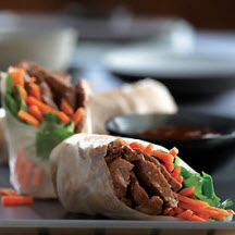 Beef Spring Rolls with Carrots and Cilantro