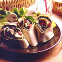 Spinach, Mushroom and Mozzarella Wraps