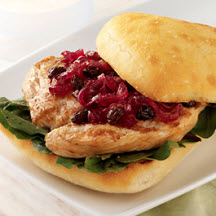 Turkey Cutlet on Ciabatta with California Raisin and Onion Marmalade