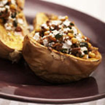 Chorizo and Corn Stuffed Butternut Squash