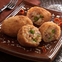 Risotto Croquettes with Smoked Ham and Mozzarella