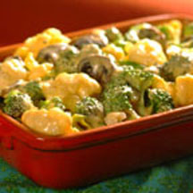 Vegetable Florets with Cheddar Sauce