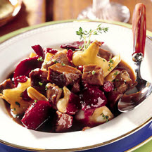 Beef Stew with Cranberries and Roasted Root Vegetables